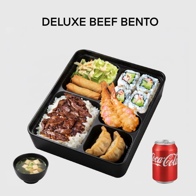 Beef Deluxe Bento.
